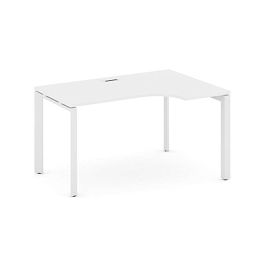 Style Project Next Стол рабочий эргономичный SN-59P.SPA-001(R) Белый/Металл Белый/Белый Заглушка 1380*600/980*750 - Фото предпросмотра