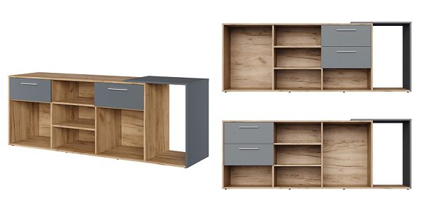 Креденция тип 2 Zion Light 189x50x71 дуб крафт золотой - Вид 1