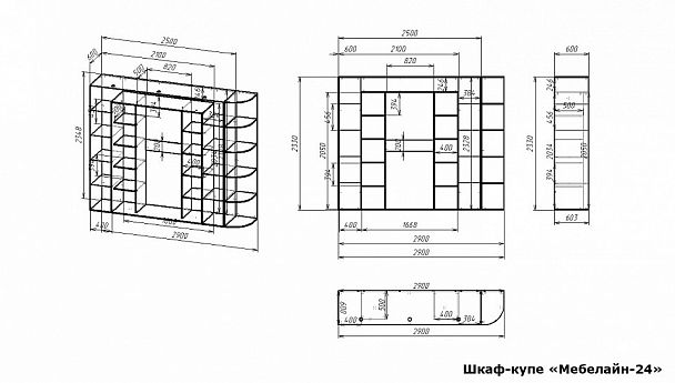 Шкаф-купе Мебелайн-24 - Вид 2