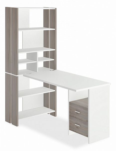 Стол компьютерный Домино Лайт СТЛ-ОВХ+С120Прям Белый/Нельсон - Вид 1