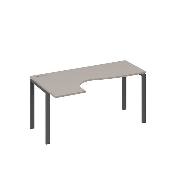 Стол эргономичный левый "Классика" на металлокаркасе UNO A4 А4 Б1 035 БП мокко премиум / металлокаркас антрацит - Вид 1