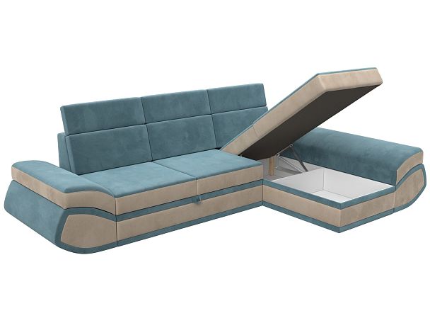Диван угловой Лига-032 правый угол Велюр бирюзовый - Вид 8