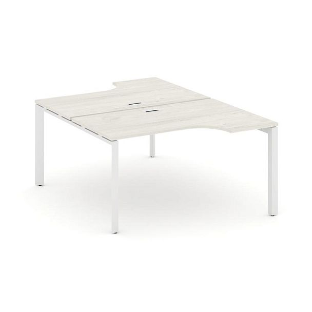 Style Project Next Рабочая станция эргономичная SN-59P.DRPA-021 Дуб Наварра/Металл Белый/Белый Заглушка 1380*1632/1992*750 - Вид 1