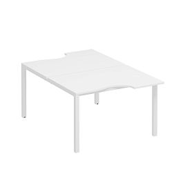 Рабочая станция со столами на металлокаркасе КФ (2х120) Комфорт КФ К.Б1 1148 БП белый премиум / белый - Фото предпросмотра