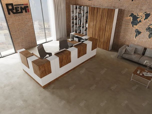 RTD087-300-ME ТАНДЕМ / TANDEM Стойка ресепшн 3-300 3000х700х1200 Таксония медовая - Вид 4