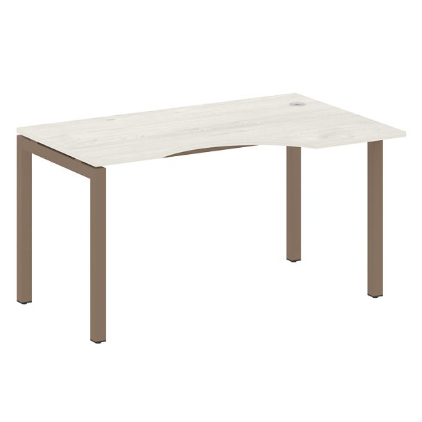 Metal System Quattro Стол криволинейный правый на П-образном м/к 50БП.СА-2 (R) Дуб наварра/Мокко металл 1400*900*750 - Вид 1