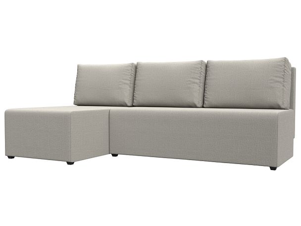 Диван угловой Поло левый угол Рогожка бежевый - Вид 1