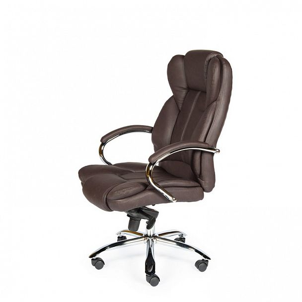 Кресло Верса / (brown) сталь + хром / темно-коричневая экокожа - Вид 3