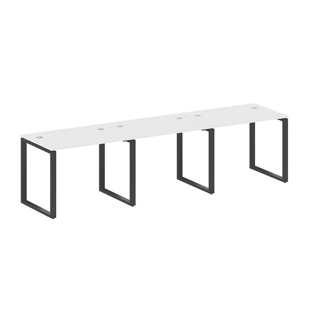 Metal System Р. ст. на 3 раб. места на О-образном м/к БО.СМ-3.1 Белый/Антрацит металл 3000*720*750 - Вид 1