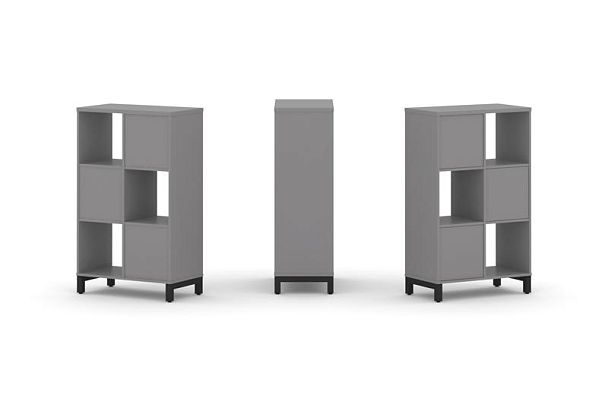 Стайл Проджект Набор стеллажа одностороннего, 3 яруса SN.NS-321 Серый Пепел/Металл Черный 754*400*12 - Вид 1