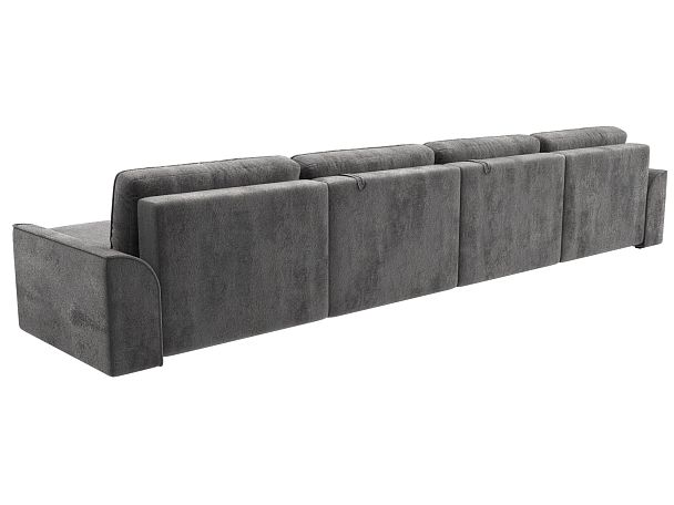 Диван п-образный Лига-048 НПБ лонг Велюр серый - Вид 5