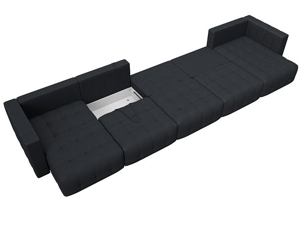 Диван П-образный Лига-052 НПБ МегаЛонг Замша серый - Вид 9