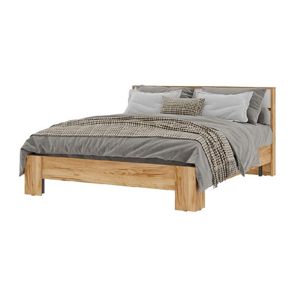 Хелен КР 03 Кровать 1.6х2.0 (1,670х0,928х2,114) белый/дуб крафт золото - Вид 1