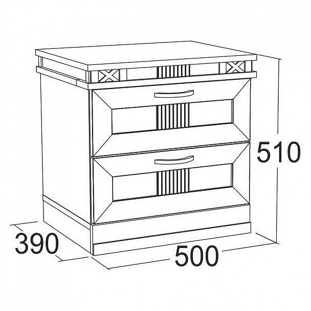 Тумба с 2-мя ящиками "Ольга 18" - Вид 2