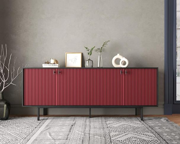 Комод с четыремя дверками Emerson арт EM01/red/L - Вид 4