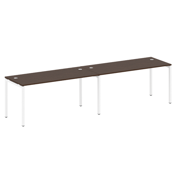 Metal System Quattro Р. ст. на 2 раб. места на П-образном м/к 40БП.СМ-2.4 Венге/Белый металл 3200*720*750 - Вид 1