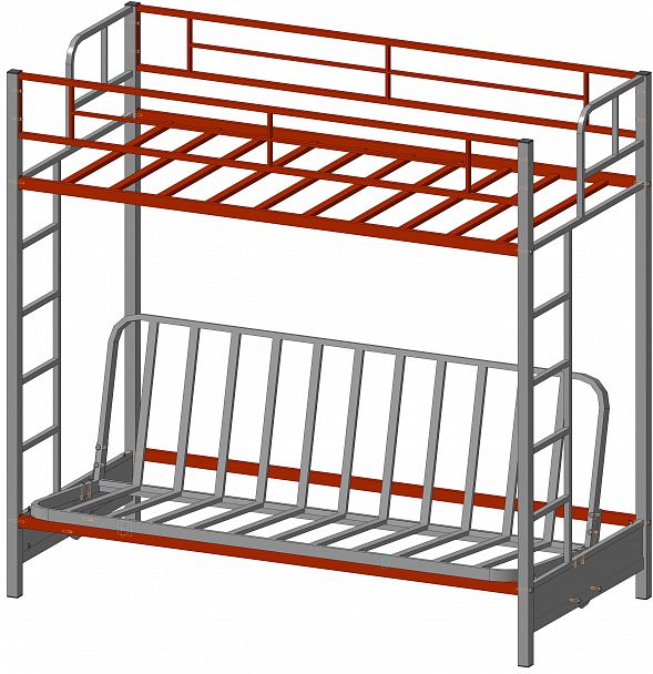 Двухъярусная кровать "Мадлен" серый - Вид 2