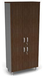 Шкаф широкий закрытый комби Берлин Орех Вармия/Серый ШЗК5-90 - Фото предпросмотра
