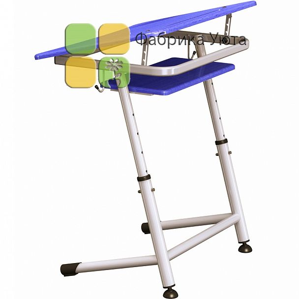 Парта "Премьера 1Р" с полочкой и углом наклона столешницы, рег. (3-7 гр) - Вид 2