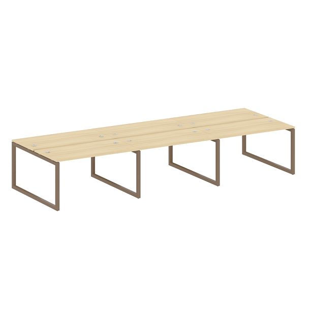 Metal System Quattro Р. ст. на 6 раб. места на О-образном м/к 50БО.СМ-6.3 Акация/Мокко металл 4200*1475*750 - Вид 1