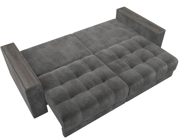 Диван прямой с декором Лига-049 НПБ Велюр серый - Вид 10