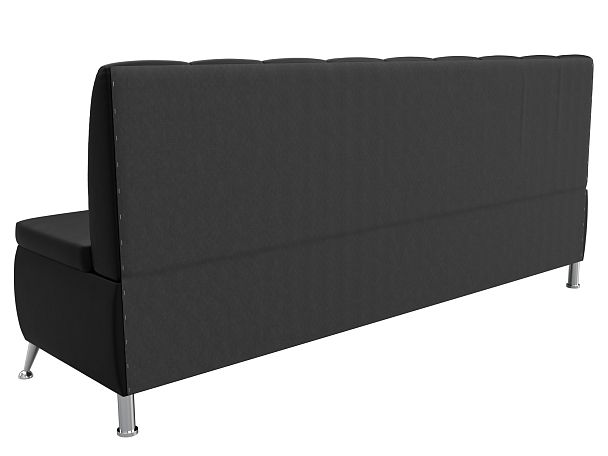 Кухонный прямой диван Кантри (полностью экокожа черная) - Вид 7