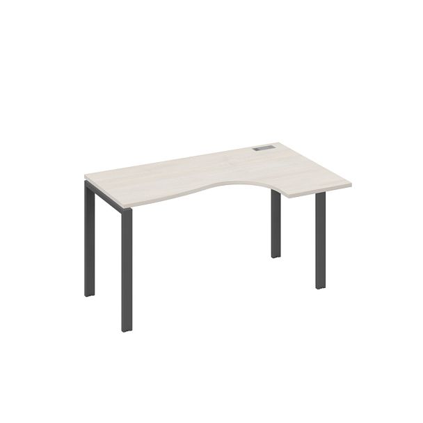 Стол эргономичный правый "Классика" на металлокаркасе UNO A4 А4 Б1 034 БП дуб / металлокаркас антрацит - Вид 1