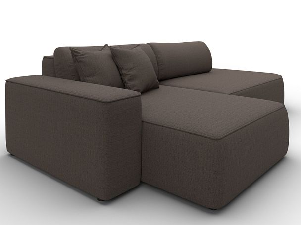 Диван угловой Лига-065 БП угол левый Рогожка коричневый - Вид 3