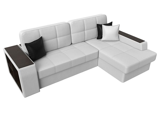 Угловой диван Брюссель правый (полностью экокожа белая) - Вид 5