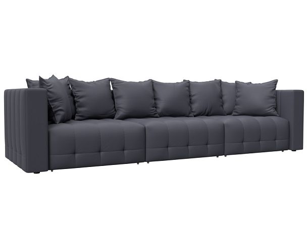 Диван прямой Лига-052 НПБ Лонг Экокожа серый - Вид 1