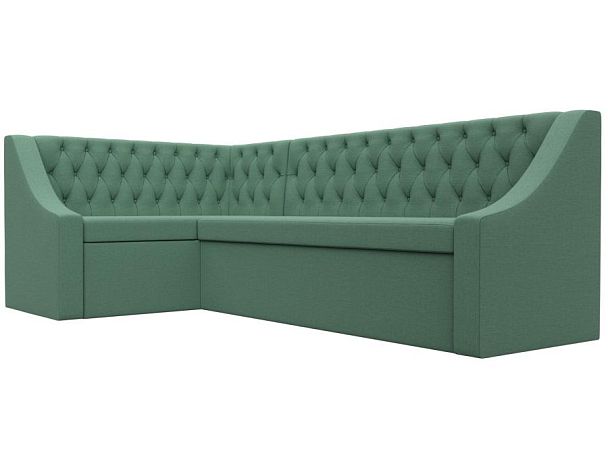 Диван кухонный угловой Мерлин левый угол Рогожка зеленый - Вид 3