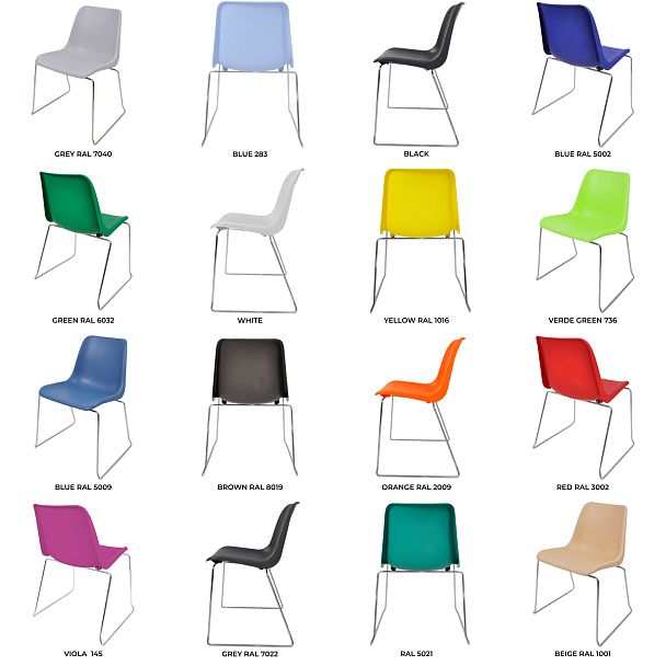 Стул Vicenza (пруток), каркас Хром, красный, РП+ИК, стопируемый - Вид 5