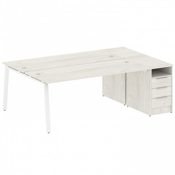 Рабочая станция "Metal System" БА.РС-СТП-2.5 дуб наварра/белый - Вид 1