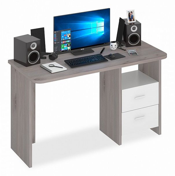 Стол письменный Домино Lite СКЛ-Прям130Р Белый/Нельсон - Вид 1