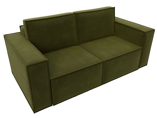 Диван прямой Куба мини Микровельвет зеленый - Вид 5
