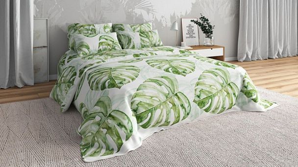 Постельное белье двуспальное Монстера - Вид 1
