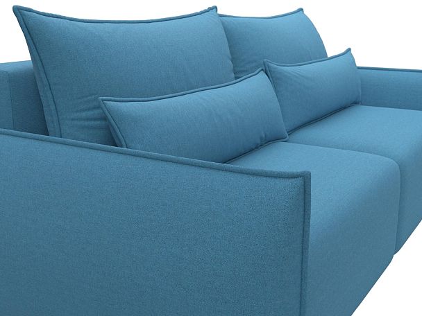 Диван прямой Лига-051 НПБ Рогожка голубой - Вид 4