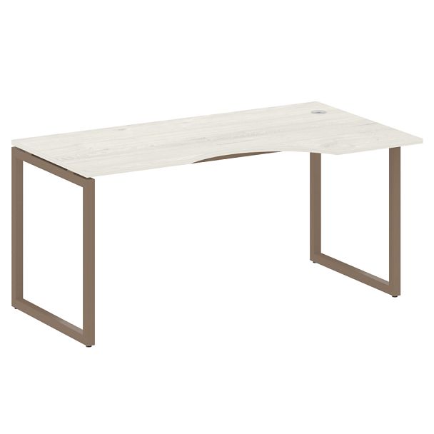 Metal System Quattro Стол криволинейный правый на О-образном м/к 40БО.СА-1 (R) Дуб наварра/Мокко металл 1600*900*750 - Вид 1