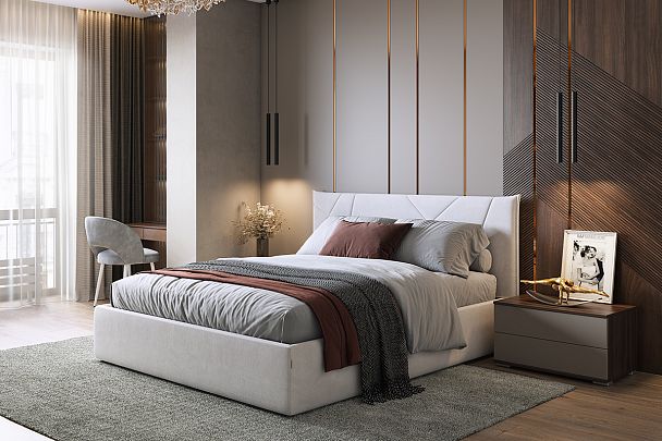 Каркас кровати Квест 160х200 см KM1.6-17.2173 галька (велюр) - Вид 5