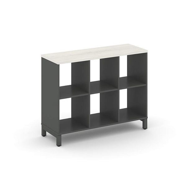 Style Project Каркас стеллажа 2 яр. SN.KS-230 Антрацит/Дуб Наварра/Металл Антрацит 1121*400*881 - Вид 1