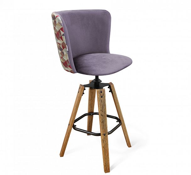 Стул барный Sheffilton SHT-ST36-4/S93 сумеречная орхидея/браш.корич./черн.муар - Вид 2