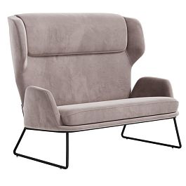 Диван двухместный Pronto PRNT-02 Velutto 06/Металл Черный 1230*760*1090 - Фото предпросмотра