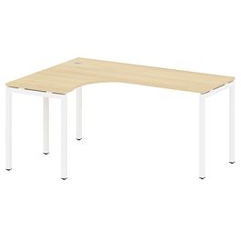 Metal System Quattro Стол криволинейный левый на П-образном м/к 40БП.СА-4 (L) Акация/Белый металл 1600*1200*750 - Фото предпросмотра