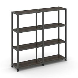 Shelf Mobile Стеллаж 4 уровня 2 секции VR.LT-STK-411.06 Дуб Мали/Металл Антрацит 1170*400*1523 - Фото предпросмотра