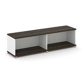 Concept Стеллаж 2 широкие секции, 1 ниша CN.STS-120 Дуб Мали/Белый Бриллиант/Металл Белый 1668*420*450 - Фото предпросмотра