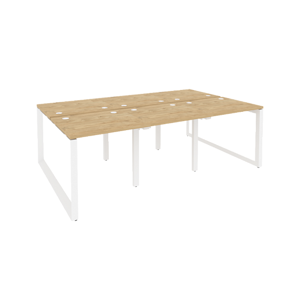 Onix Рабочая станция на О-образном м/к O.MO-D.RS-6.0.7 Тиквуд светлый/Белый металл 2340*1475*750 - Вид 1