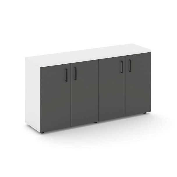 Стайл Проджект Тумба опорная/приставная SN.TOP-133 Белый/Белый/Антрацит/Черный Ручки 1632*400*750 - Вид 1