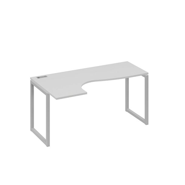 Стол эргономичный левый "Классика" на металлокаркасе QUATTRO A4 А4 Б4 035 БП серый / металлокаркас серый - Вид 1