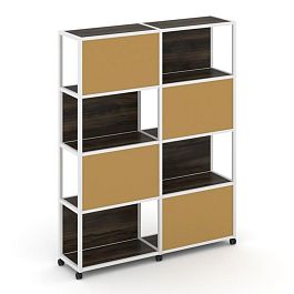 Shelf Mobile Стеллаж 5 уровней 2 секции VR.LT-STK-516.08 Дуб Мали/Металл Белый/W-31 1570*400*2000 - Фото предпросмотра