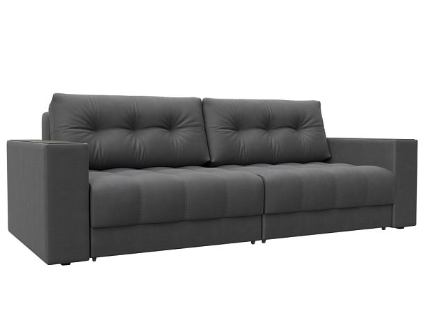 Диван прямой с декором Лига-049 НПБ Замша серый - Вид 1